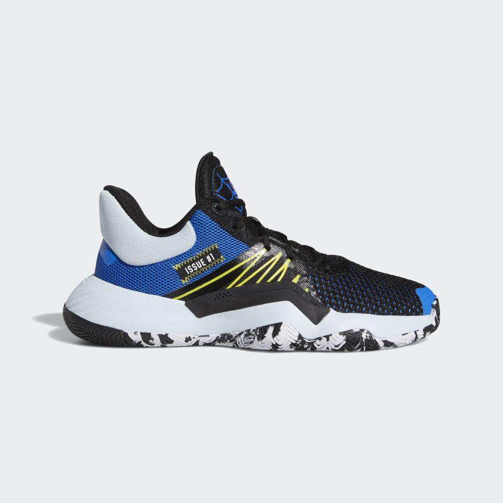 Adidasi Baschet Adidas D.O.N. Issue #1 Baieti Romania - Negrii/Albastri/Galbeni EG6564